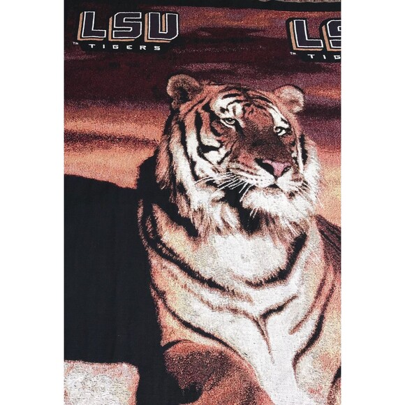 LSU Tigers Throw With Fringe Gold Brown Maroon Collegiate Warm Cozy - Picture 6 of 7